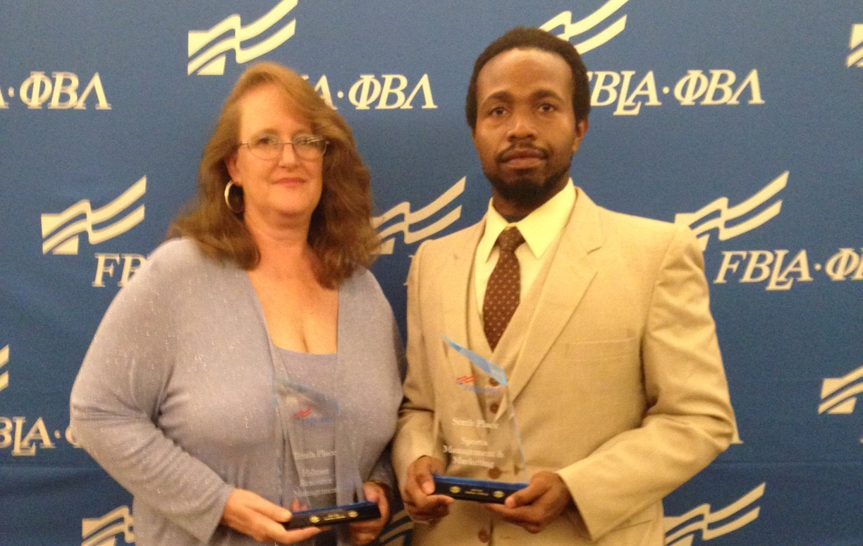 CGTC’s Phi Beta Lambda Chapter’s Sondra Jeffries, a Business Management student, and Jarvis Jackson, a Metrology student and first-year member show off their awards from competing in the PBL National Leadership Conference titled, Legacy of Leadership, held June 24-27 in Anaheim.