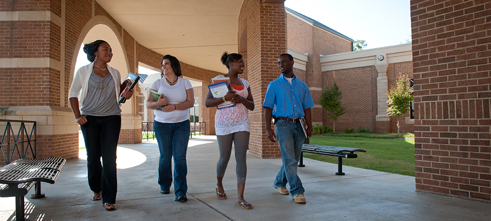 Students walking on Macon Campus
