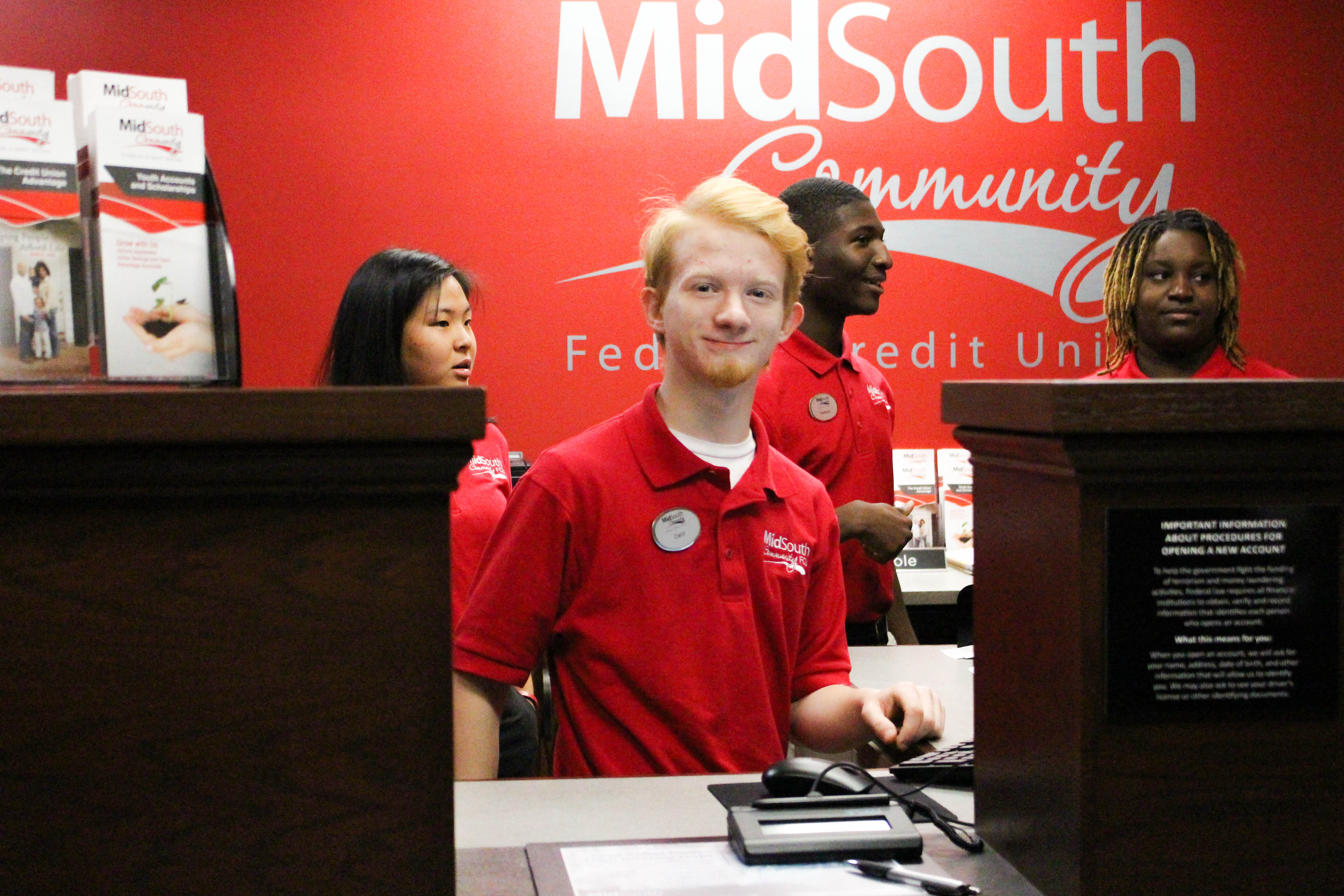 Students at William H. Hutchings College and Career Academy now have a unique opportunity to work and learn at the MidSouth Community FCU student branch.