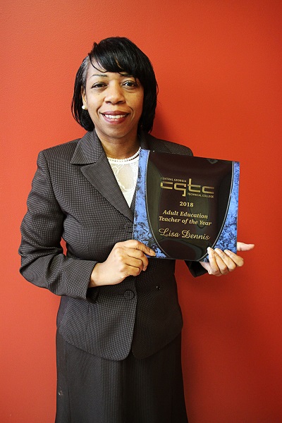 The 2018 Adult Education Instructor of the Year for Central Georgia Technical College, Lisa Dennis, said she feels validated by her peers with this honor and that the recognition has served as a boost of comradery among her work family.