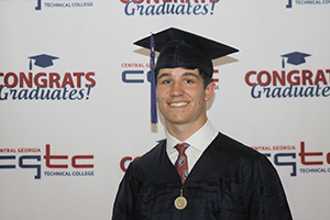 Adam Brooks graduates from CGTC. He is the College’s first-ever High School Postsecondary Option graduate. 