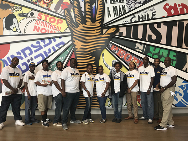 REACH program students and mentors at the Civil and Human Rights Museum