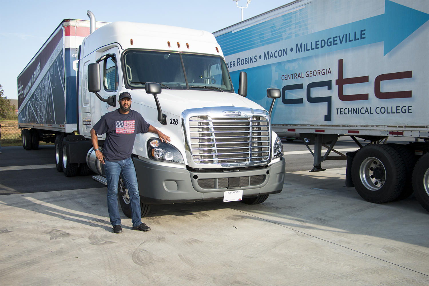 A CDTL student at the Georgia VECTR Center prepares to hit the open road. The demand for truck drivers nationwide is at its highest, an accelerated program at the Center will now be able to help meet the demand through a federal grant providing free tuition. 