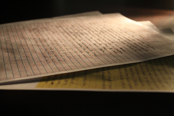 Notes from the students on a table. 