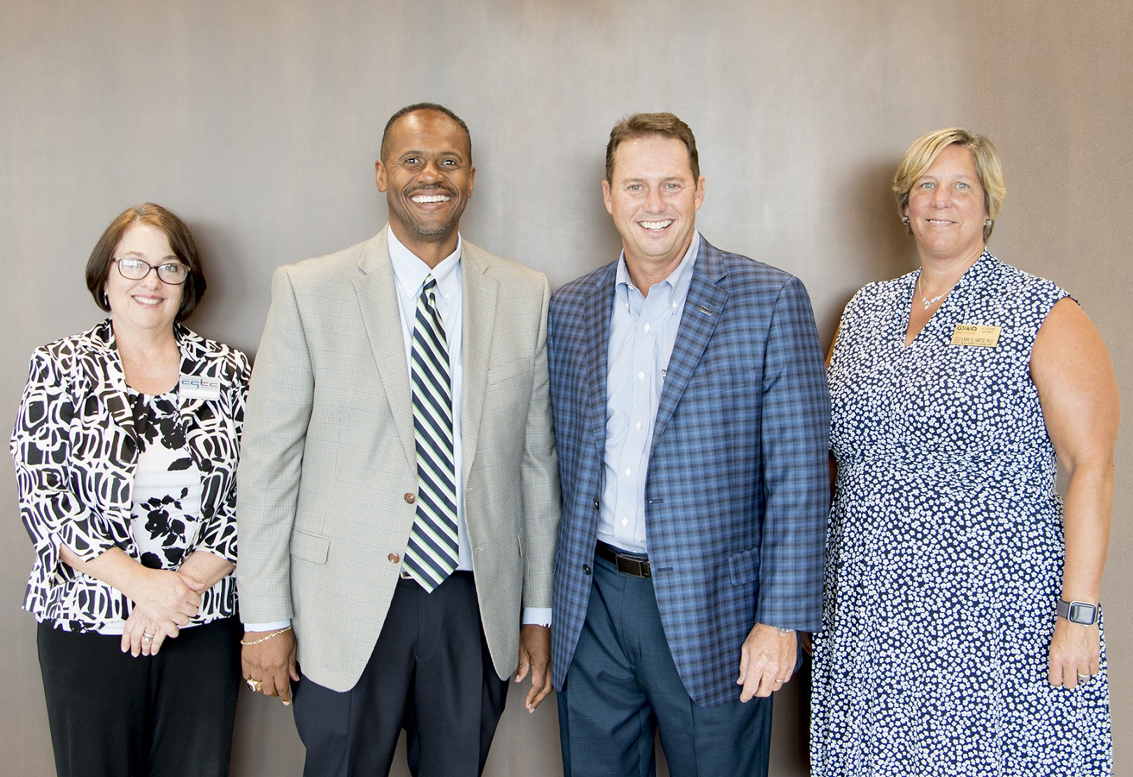 (From left to right) Dr. Amy Holloway, vice president of Academic Affairs at CGTC and Dr. Ivan H. Allen, president of CGTC, join GSW president, Dr. Neal Weaver, and Dr. Suzanne R. Smith, provost and vice president for Academic Affairs, following the signing of the two agreements. 
