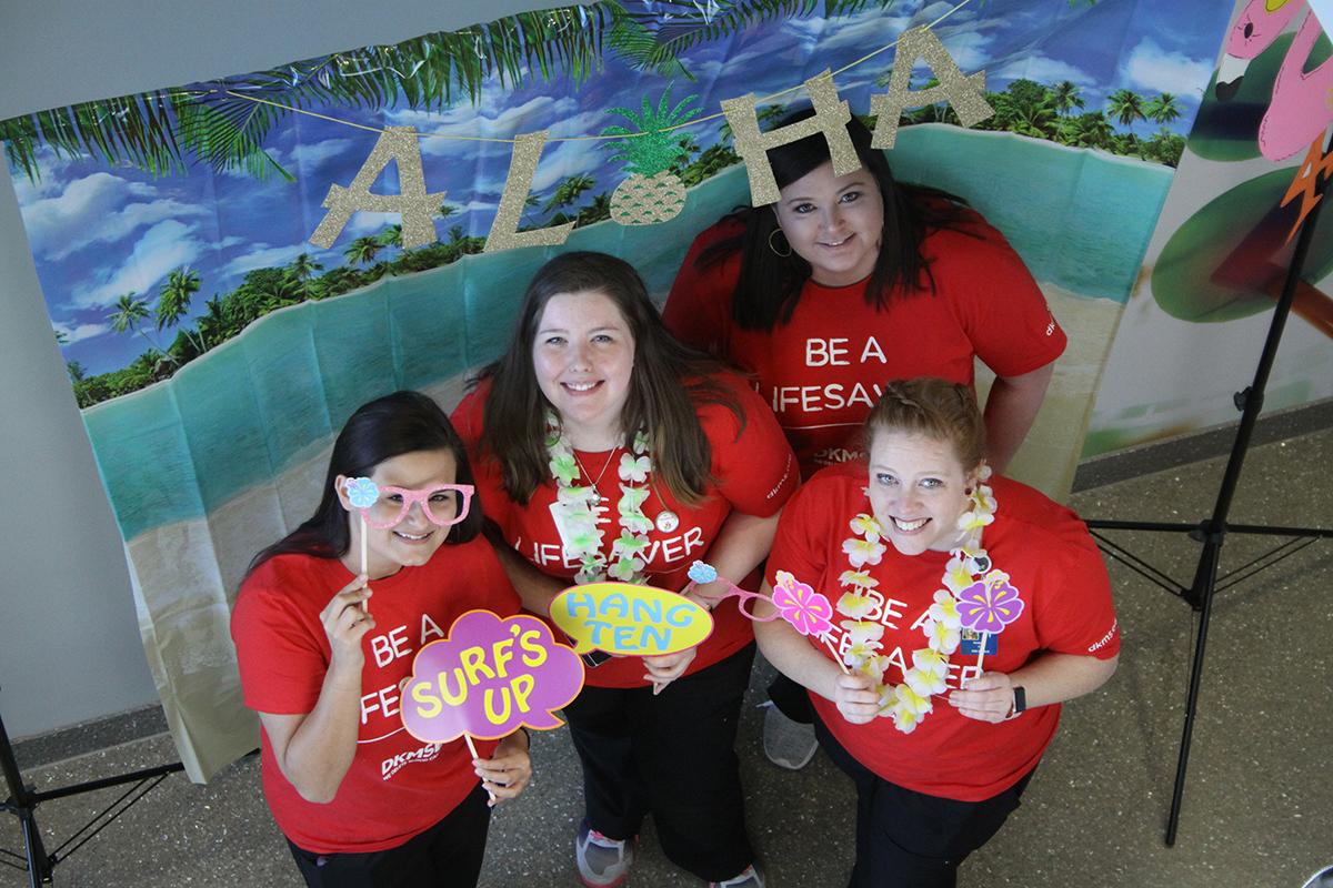 CGTC Student Nurses organized, promoted, and delivered over 260 donors for its Hawaiian Luau themed bone marrow donor drive for DKMS in March 2019. 