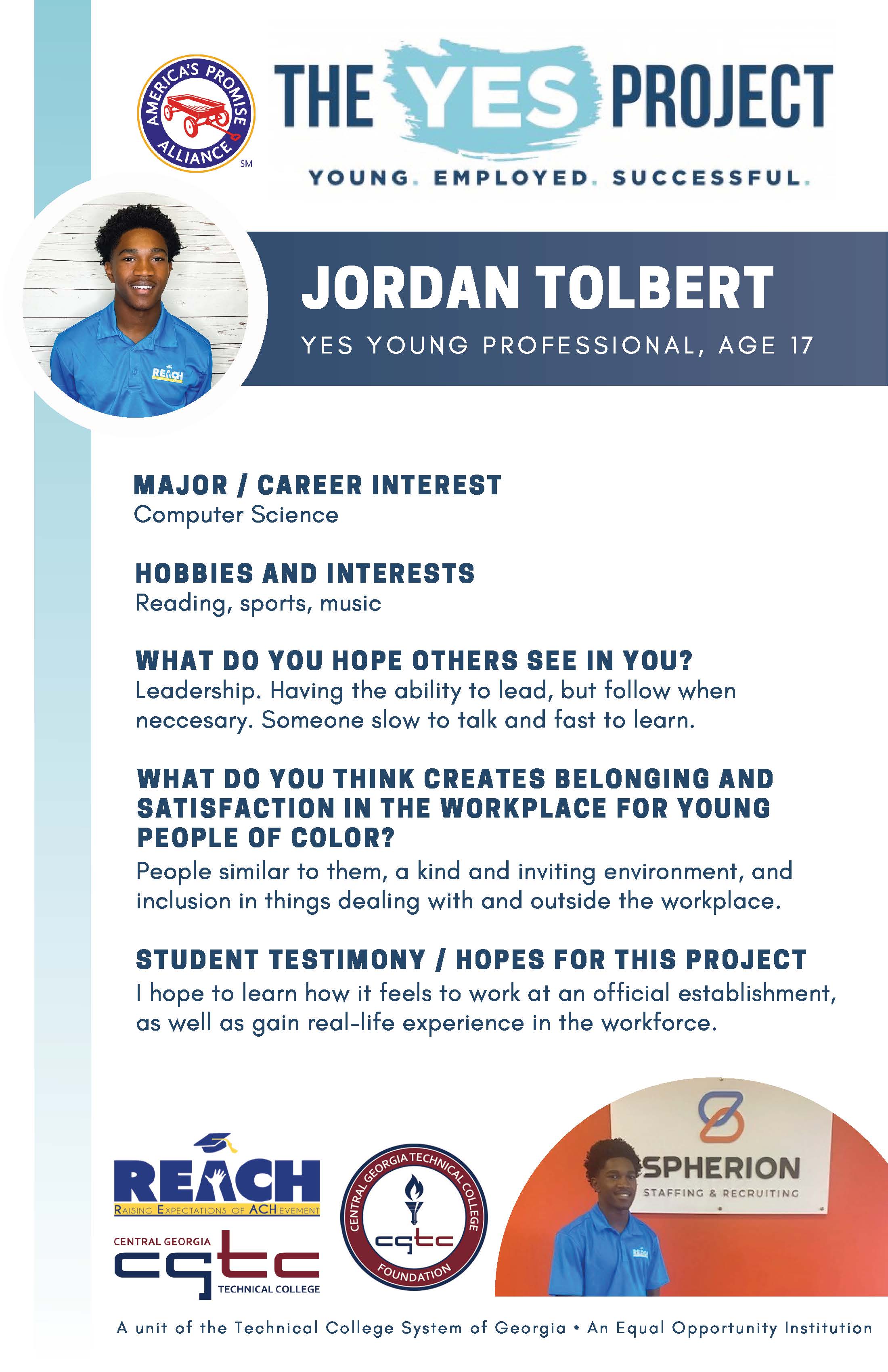 Information about YES participants. 