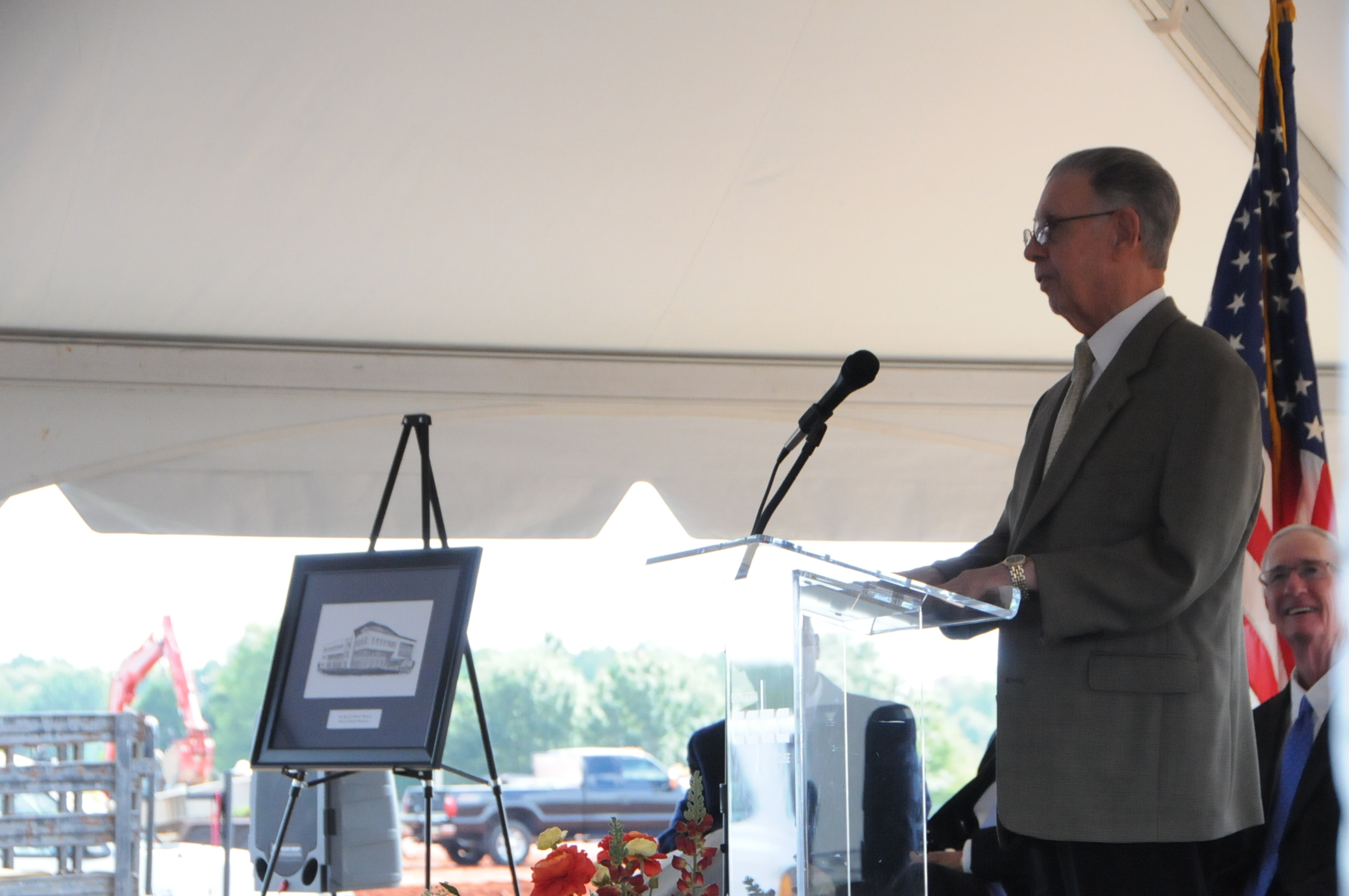 Mr. Watson speaks at the groundbreaking of the Roy H. “Sonny” Watson Health Sciences Building at the CGTC Warner Robins campus in October 2014.