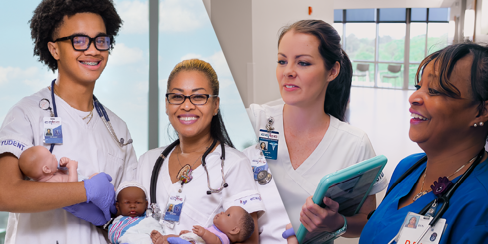 Diverse nursing students and faculty