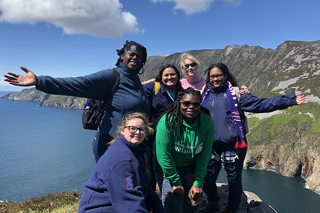 Group of CGTC students at Sliabh Liag in Ireland